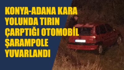Konya'nın Ereğli ilçesinde akşam saatlerinde seyir halindeki araçların karıştığı tehlikeli