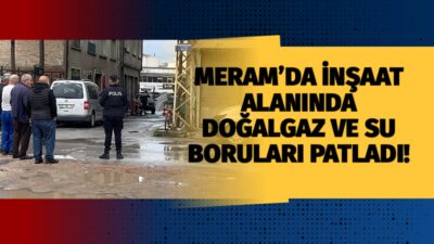 Konya’nın Meram ilçesinde bir inşaat alanının hemen yanında meydana gelen